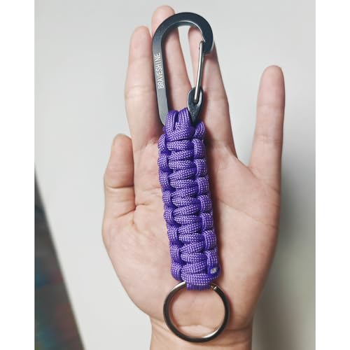 Image of BRAVESHINE Paracord Keychain Carabiner Clip, D Ring Lanyard Hanger Stroller Hook for Water Bottle, Key, Backpacks, Men, Women