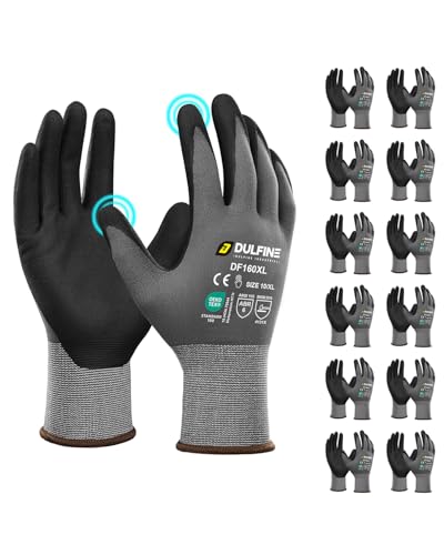 DULFINE MicroFoam Nitrile Coated Safety Work Gloves