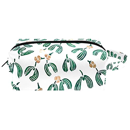 Cosmetic Organizer Pouch Girl Portable Makeup Bags Christmas Mistletoe Plant Women Hanging Toiletry Bag