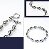 MILAKOO Punk Gothic Stainless Steel Bracelets Set for Men Women Silver Skull Link Chains Biker Watch Oyster Bracelet #4