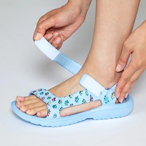 Paw Print Lightweight Anywhere Sandals Adjustable EVA Strap Water Friendly Quick Dry Walking Beach Shoes for Women3