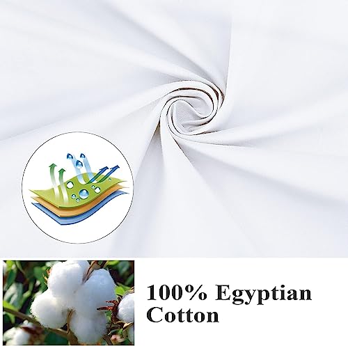 Image of 100% Egyptian Cotton Zippered Toddler Pillowcases Set of 4, 600 Thread Count Small Pillow Cases, Super Soft and Breathable Pillow Protector, 13x18 Inches (White, Toddler)