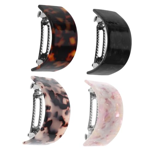 HONITANO 4 Piezas Clips para Pelo Estampado de Broches con para Mujeres Accesorios Versátiles para Coletas y Recogidos Compatibles Tipo de Cabello Colores Clásicos