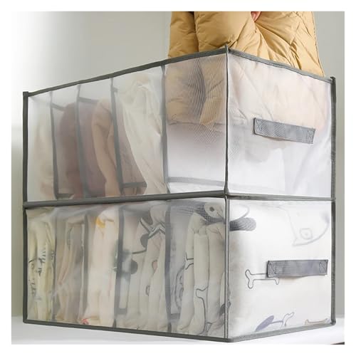 Rangement de housse couette grande capacité avec 5 compartiments blancs - 3