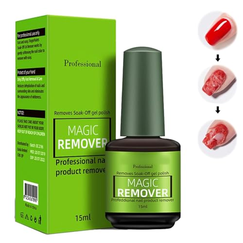 Magic Remover Gel Polish,Magic Gel Remover for Nails,Nail Polish Remover,Gel Nail Polish Remover,Professional Gel Polish Remover for Nails,2-3 Quickly Remover Nail Polish,Soak-Off Quick,15ml (1Pcs)