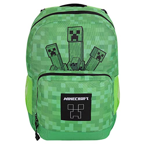 Popgear Minecraft Three Creepers Mochila, Talla única, Equipaje Unisex niños, Verde y Negro, Large