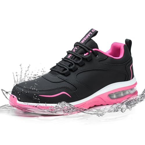 Image of LANSNBO Waterproof Steel Toe Shoes for Women Non Slip Sneakers