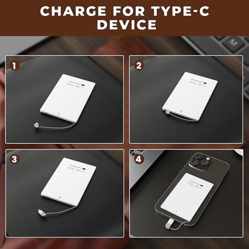 Attom Tech 4351480160 2500Mah Power Bank Mini,Back-Up Phone Battery Pack Ultra Slim,Pocket Size Thin External Phone Battery Pack Emergency Phone Power Built-In Charging Cable For Android Micro Usb And Apple thumb #4