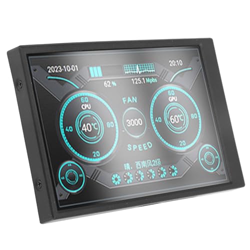 Image of 3.5 inch Computer Temp Monitor, Secondary Screen Stretched Bar LCD Display, PC Sensor Panel Display for Laptop Computer Speed Temperature CPU GPU Monitoring