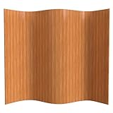 Red Lantern 6 ft. Tall Bamboo Wave Screen - Natural