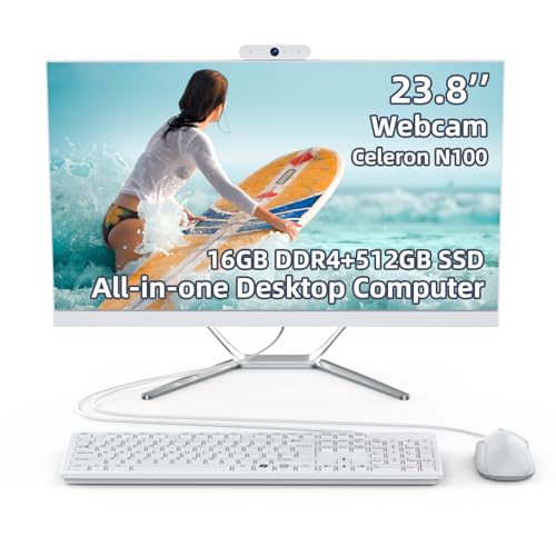 Image of All-in-One Computers,All-in-one Desktop Computer,Quad-Core N100 Processor,16GB RAM, 512GB SSD, Dual-Band WiFi 2.4 /5.0Ghz & Bluetooth, Windows 11, Includes Keyboard and Mouse Set