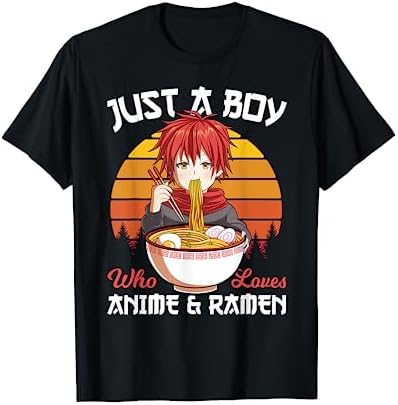 Just A Boy Who Loves Anime And Ramen Japanese Otaku T-Shirt