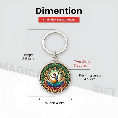Image of MG | Protective Evil Eye /Spiritual Symbols /Om /Motivational Keychains | Double-Sided Metal Key Ring | Good Luck and devine Charm for Car, Bike, Home & Office