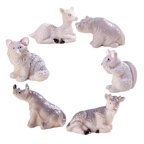 HEMOTON Figurines De Décoration De De Décoration pour Micro-Animaux Articles pour Bonsaï Miniatures Pack Varié Animaux Résine Décor pour Jardins Miniatures Accessoires pour Maison