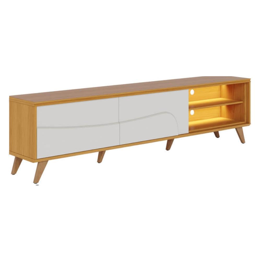 Rack Bancada Para Tv 75 Pol 217 cm Amalfi Com Led Pes Madeira