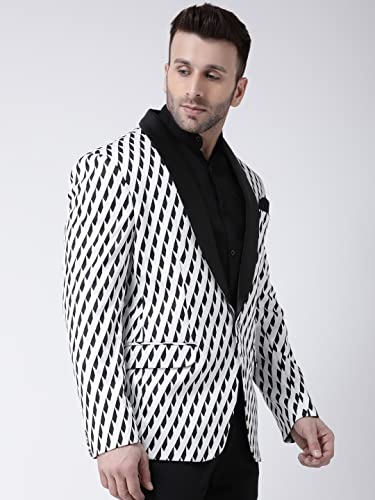 Image of hangup Regular Blazer for Men, Color White, Size 36 (New D115TuxedoBlazer)
