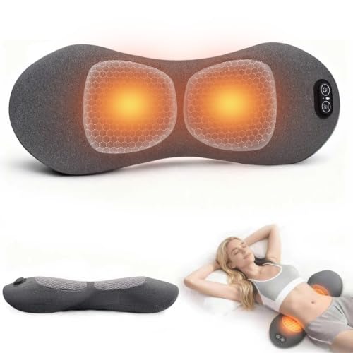 Lower Back Massager Electric 3 in 1 Back Massager with Heating Function and Spinal Traction Whisper-Quiet Operation Relieve Tension Spinal Care for Neck Waist and Shoulder (Dark Grey)