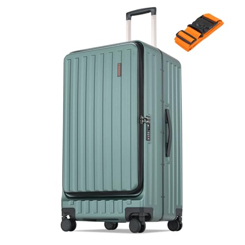 16 Inch Expandable Luggage and 29 Inch Aluminum Frame Luggage with Spinner Wheels, Luggage Sets 2 Pieces, ABS+PC Hard Shell Suitcase with Front Opening, TSA Lock(16/29)2