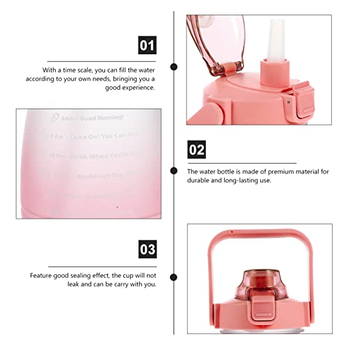 Gatuida 3 Peças Garrafa de Água Motivacional Escala de Medição Garrafa à Prova de Vazamentos Grande