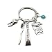 Dental hygiene tooth, toothpaste, dental floss and toothbrush keyring