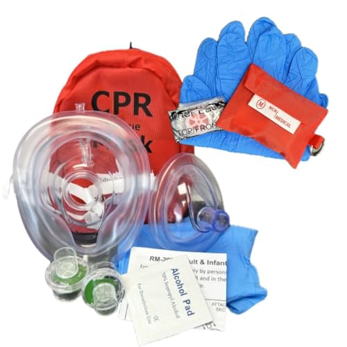 Image of MCR Medical Adult/Child & Infant CPR Mask with 2 Valves & CPR Barrier Mask Key Chain