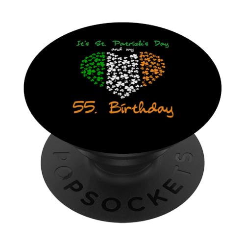 55th Birthday Love Irish Shamrock St. Patty's PopSockets PopGrip Intercambiable