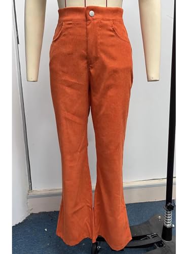 Women's Corduroy Flare Pants Bell-Bottom Slacks Slim Trousers Fall and Winter4