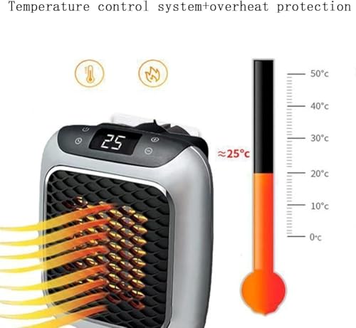 Chauffage en céramique de 800W compact et orientable avec télécommande sans fil