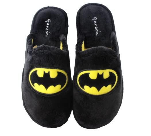 Garzón- Zapatillas de casa para Hombre. Color: Negro. Talla: 42 - Batman, suela parquet