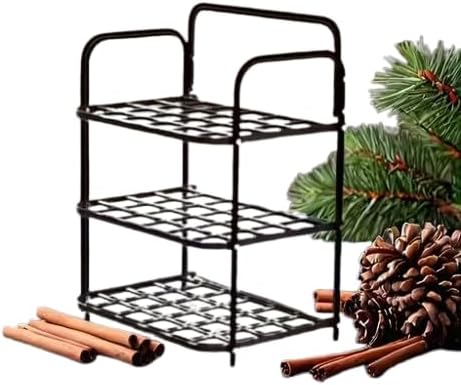 3-Tier Metal Wire Basket Stand, Black, Kitchen Storage Organizer Rack