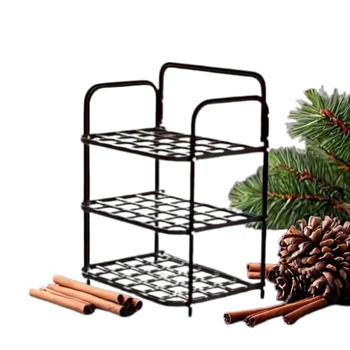 3-Tier Metal Wire Basket Stand, Black, Kitchen Storage Organizer Rack