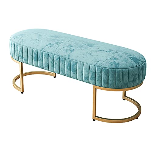 Banc moderne en velours doré bleu pour optimiser les petits espaces - 2
