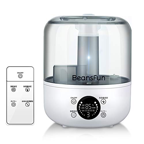 Beansfun 超音波加湿器 湿度自動調整 おしゃれ アロマオイル 卓上 ホワイト 空気清浄小型 部屋 大容量 静音 消臭除菌 タイマー 次亜塩素酸水対応 オフィス 省エネ パワフル加湿 リモコン付き 美肌保湿 加湿器 3L 10~19畳 Beansfun 超音波加湿器 湿度自動調整 おしゃれ アロマオイル 卓上 ホワイト 空気清浄小型 部屋 大容量 静音 消臭除菌 タイマー 次亜塩素酸水対応 オフィス 省エネ パワフル加湿 リモコン付き 美肌保湿 加湿器 3L 10~19畳