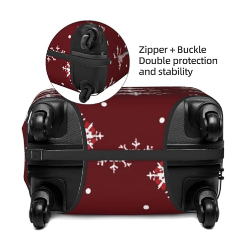 Luggage Cover Protector Xmas Snowflakes Pattern Suitcase Cover With Zipper, Luggage Cover For 29"-32" Suitcase Elastic Washable Stretch Suitcase Protector For Travel Vacation4