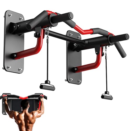 Barra de dominadas multifuncional ajustable para entrenamiento con soportes de pared