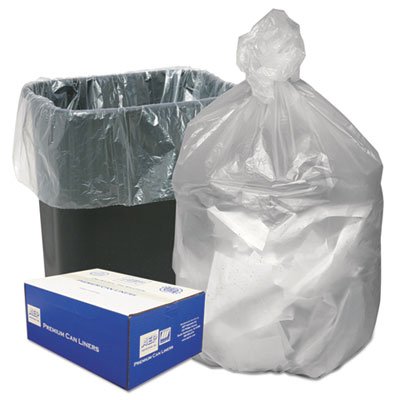 High Density Can Liners, 7-10gal, 8 Microns, 24 x 24, Natural, 1000/Carton (5 Cartons)