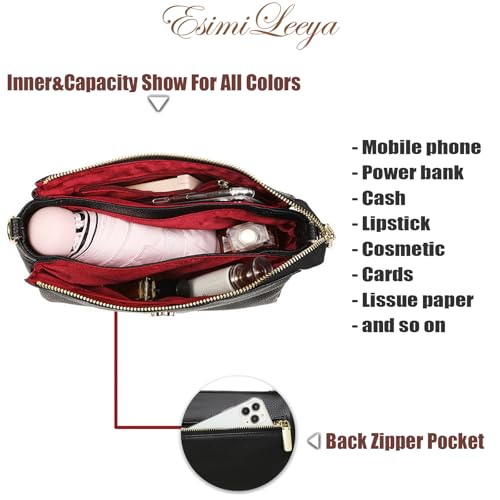 Genuine Leather Crossbody Purses for Women with Adjustable Shoulder Strap Women's Pockets Handbags4