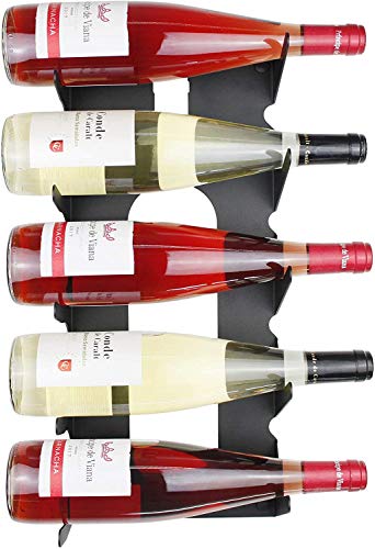 Wijnrek van staal voor alle soorten wijnen, met wandbevestiging en versieringen, wit - Afbeelding 8