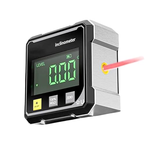Transportador digital magnético de 4 lados con láser, alta precisión, inclinómetro con pantalla LCD, medidor de ángulo para carpintería, construcción, maquinaria
