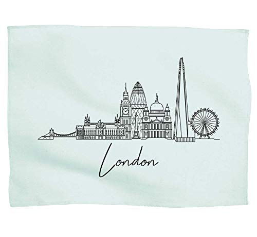 laylawson Londres Ligne d'horizon Torchon (Menthe, 50_x_70_cm)