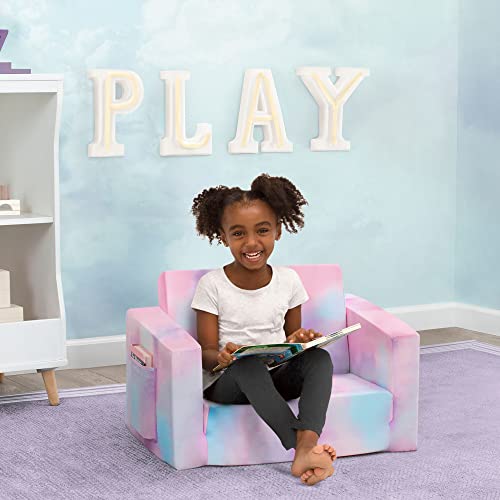 Delta Children Cozee 2-In-1 Convertible Sofa To Lounger - Comfy Flip Open Couch/Sleeper For Kids, Pink Tie Dye #TOP1