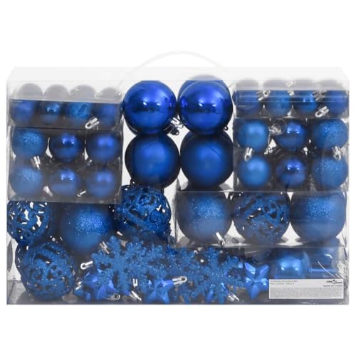 Boules de Noël 111 pièces bleu polystyrène légères pour décorer sans casser