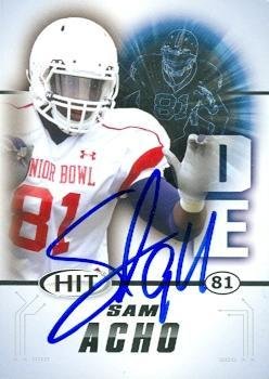 Sam Acho Autographed Football Card (Texas) 2011 SAGE HIT No.30 Rookie