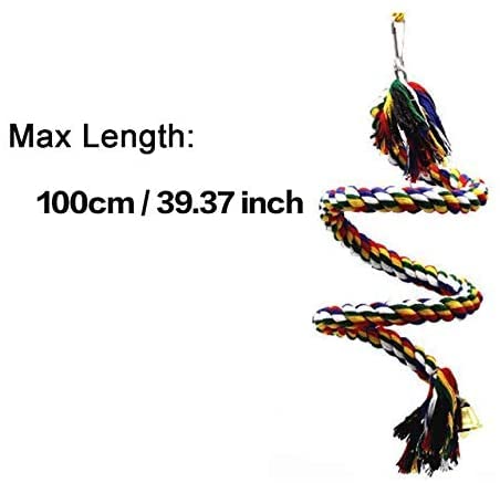 1,5 M Baumwoll-Kletterseil Für Vögel Mit Glocke – Bunt, Formbar & Sicher