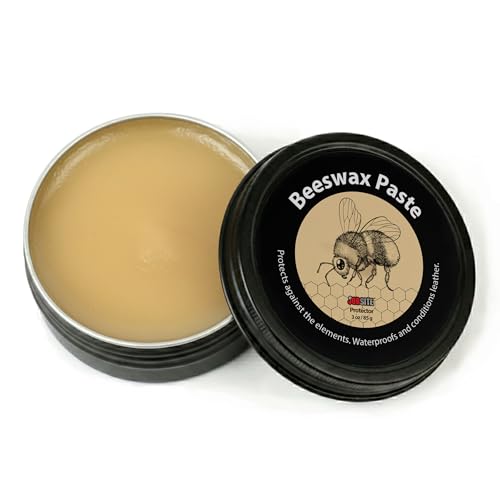JobSite Beeswax Paste - Bees Wax Leather Conditioner - Leather Waterproofing Wax Protects & Restores Boots, Shoes & Leather Articles - 3 oz