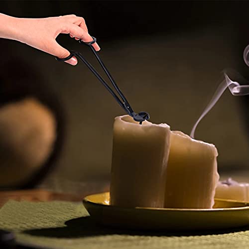 NANAOUS Kerzendocht-Trimmer, Edelstahl-Dochtknipser, Dochtschneider, Dochtschere, Öllampe, Kerzen-Zubehör, reicht tief in Kerzen, verhindert Rußbildung (mattschwarz) - Image 6