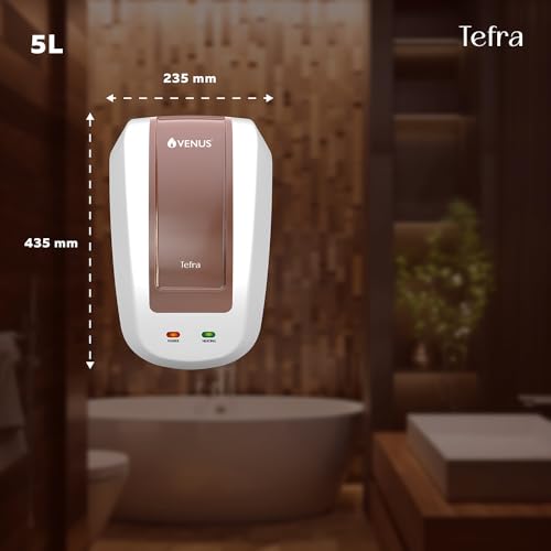 Image of Venus Tefra 5T30 05-Litre Instant Water Heater(Coffee Brown Panel) | Water Heater for Bathroom and Kitchen |100% Copper Element| 5 Year Inner tank warranty |2 Year Heating element warranty