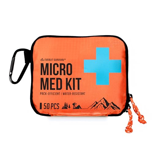 EVERLIT Ultralight Mini First Aid Kit EDC Medical Kit Water-Resistant EDC Mini Kit for Hiking Backpacking Camping Cycling (Orange)