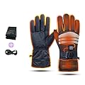 TQQEPOOL Heated Gloves for Men Women,Electric Ski Gloves with 7.4V 3000mAh Rechargeable Batteries,3 Levels,Waterproof Heating Gloves for Motorcycle Hiking