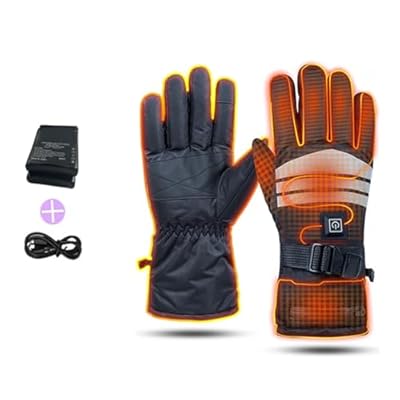 TQQEPOOL Heated Gloves for Men Women,Electric Ski Gloves with 7.4V 3000mAh Rechargeable Batteries,3 Levels,Waterproof Heating Gloves for Motorcycle Hiking